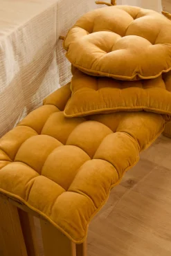 Almofada para cadeira quadrada de veludo velour