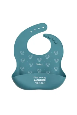 Babador de silicone azul - vou comer tudo