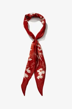 Bandana floral vermelha