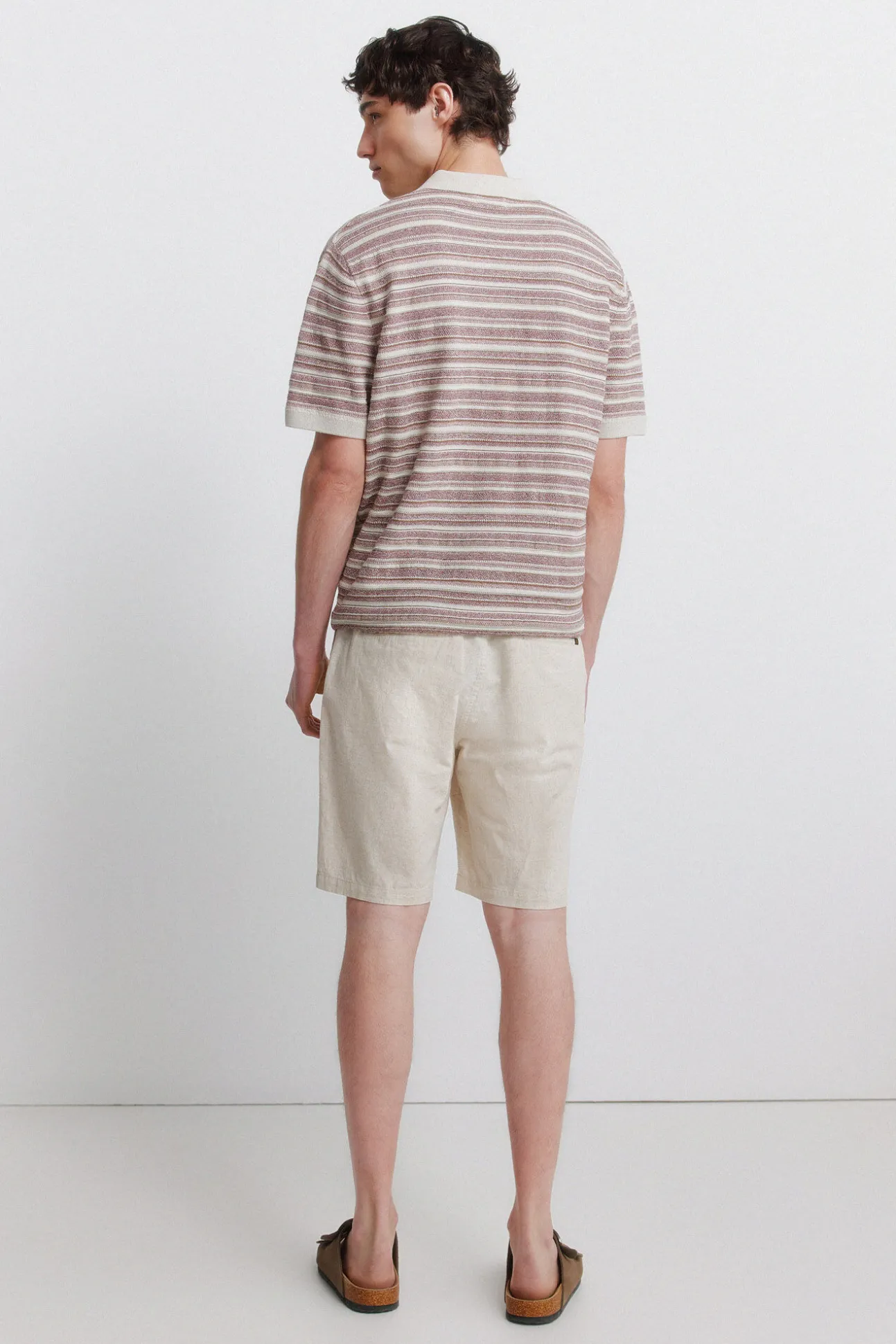 Bermuda em linho comfort slim fit