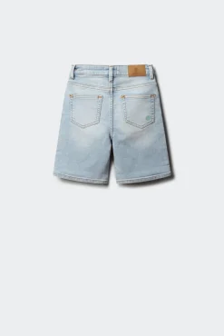 Bermuda jeans slim knit para menino