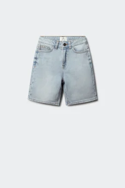 Bermuda straight denim para criança