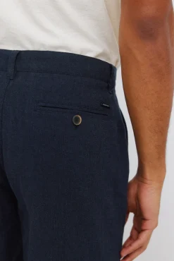Bermudas de linho dobby comfort fit