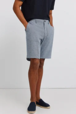 Bermudas de linho dobby comfort fit