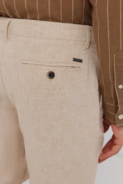 Bermudas de linho dobby comfort fit