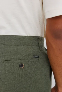 Bermudas de linho dobby comfort fit