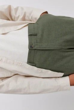 Bermudas de linho dobby comfort fit
