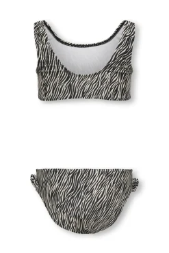 Biquíni estampado zebra com nó e laços laterais