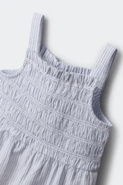 Blusa de alças às riscas oxford menina