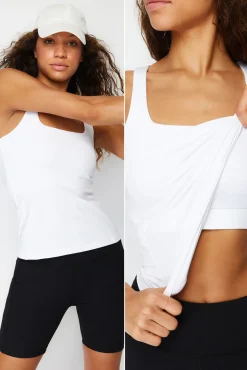 Blusa decote quadrado com alças