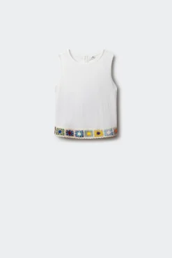 Blusa em crochet colorida para menina