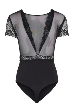Body lingerie de manga curta