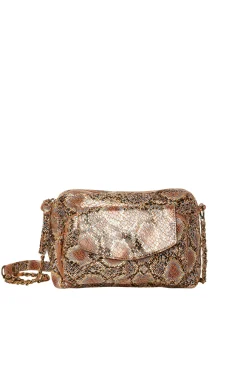 Bolsa de pele metálica