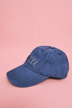 Boné em algodão azul com logo bordado