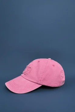 Boné rosa em algodão com logo bordado