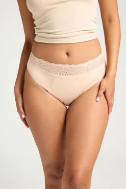 Braga menstrual encaje alta bambú negra absorción maxi