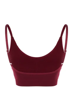 Bralette e com alças cor de vinho