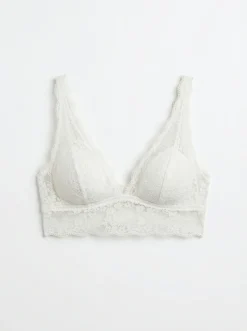 Bralette halter em renda branca