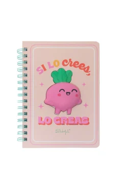 Caderneta A5 com squishy Beterraba - Si lo crees, lo creas