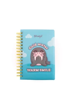 Caderno A5 com capa em relevo Morsa - Cold water, warm smile