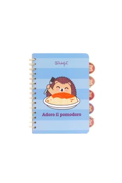 Caderno A5 com separadores Ouriço - Adoro il pomodoro