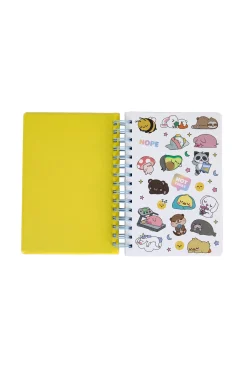 Caderno A5 com squishy de guaxinim preguiçoso - Let's take it easy