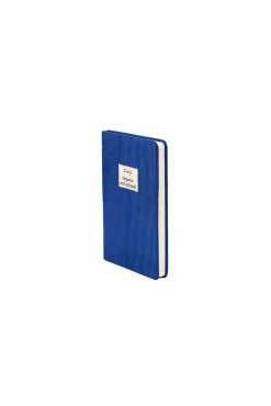 Caderno A5 de veludo cotelê azul Klein - Elegância com atitude