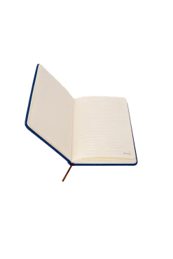 Caderno A5 de veludo cotelê azul Klein - Elegância com atitude