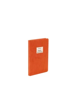 Caderno A5 em veludo cotelê terracota - Elegância com atitude