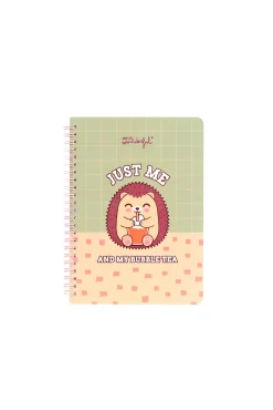 Caderno A5 Ouriço - Just me and my bubble tea