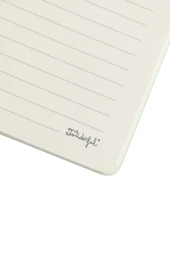 Caderno A5 riscas verdes e azuis