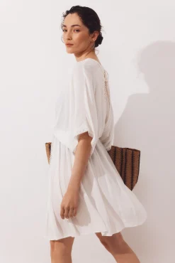 Caftan curto com renda