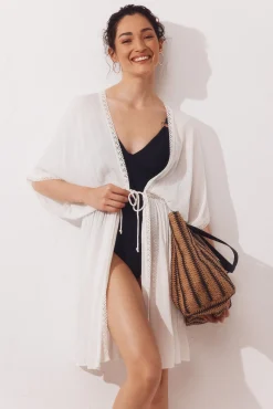 Caftan curto com renda
