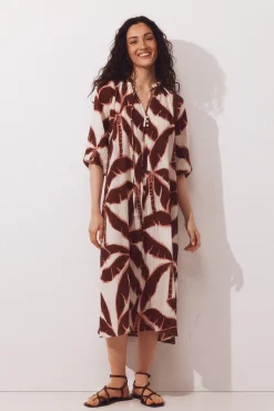 Caftan estampado amplo