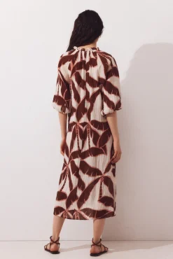 Caftan estampado amplo