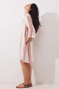 Caftan tipo camisa em lurex