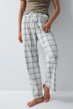 Calça comprida em algodão xadrez