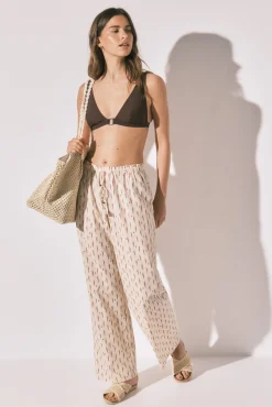 Calça comprida estampada ikat