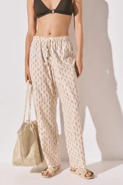 Calça comprida estampada ikat
