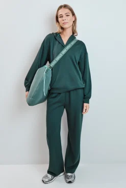 Calça comprida larga verde