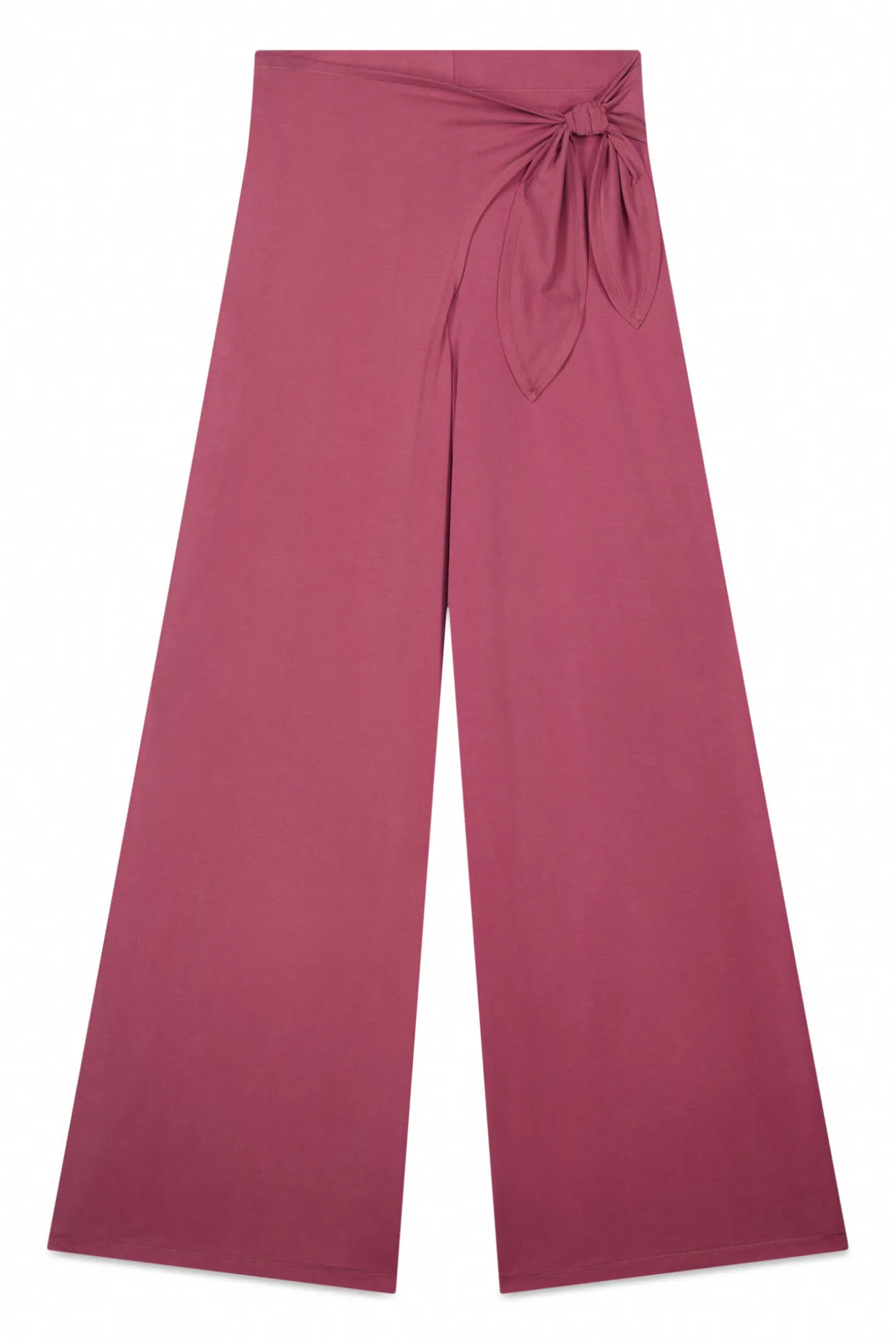 Calça comprida palazzo soft touch grená