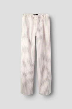 Calça de algodão às riscas