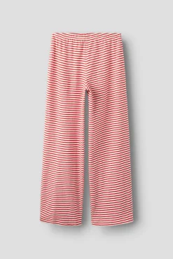 Calça de malha às riscas e cintura elástica