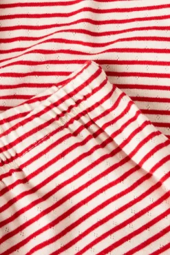 Calça de malha às riscas e cintura elástica