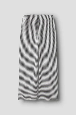 Calça de malha às riscas e cintura elástica