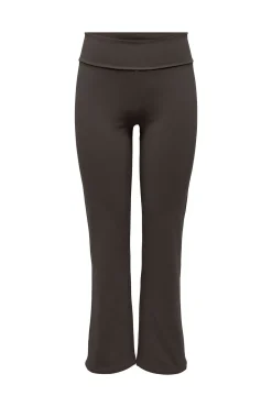 Calça flare com cintura franzida