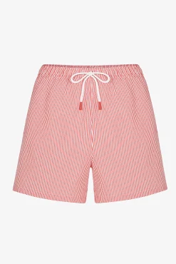 Calças com Bolsos Vermelhas