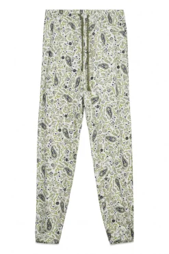 Calças compridas em algodão estampado Paisley