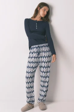Calças compridas estampada boho