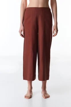 Calças largas midi de beachwear